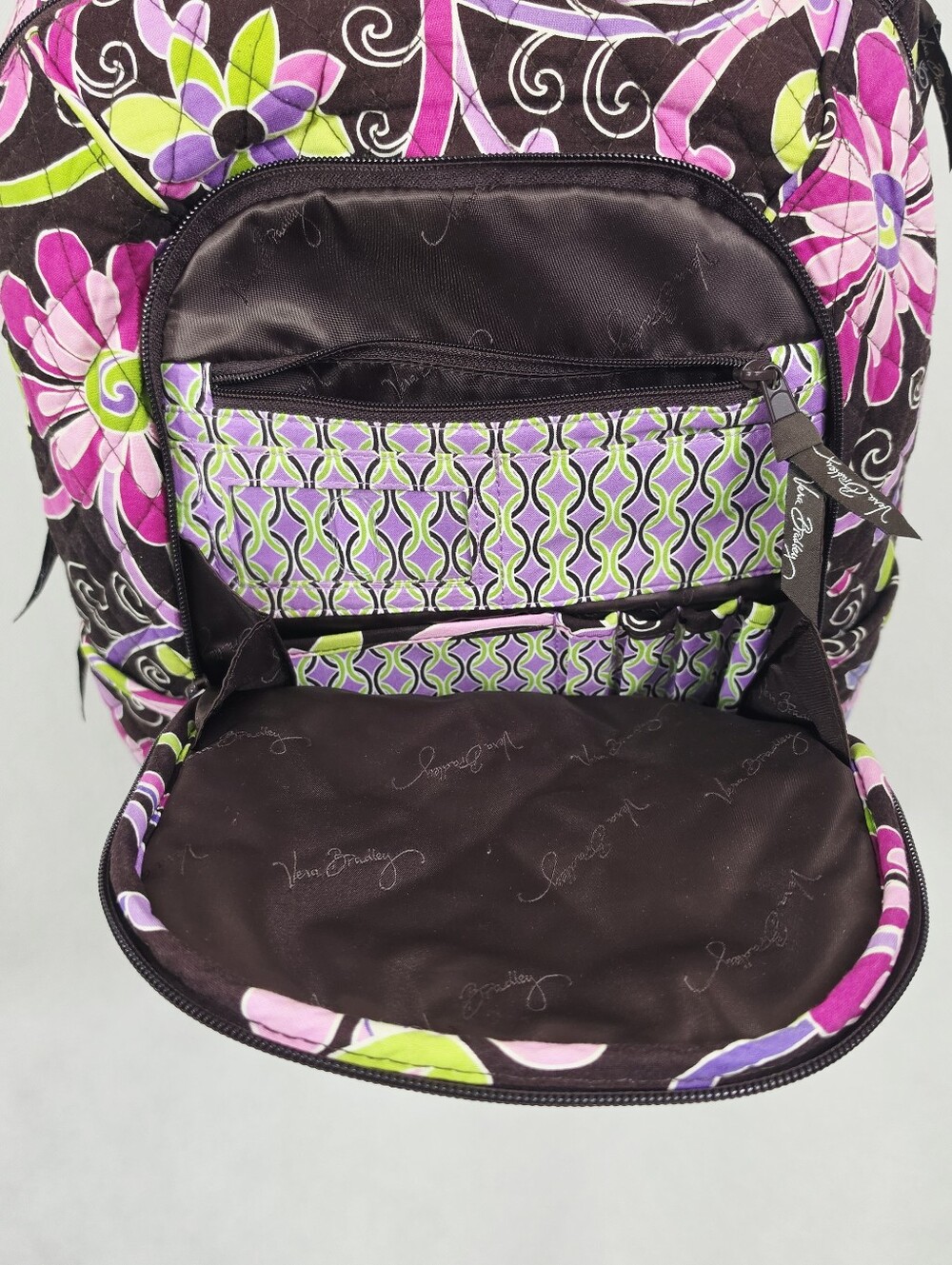 Vintage Vera Bradley Large Quilted Backpack/Laptop Bag - Picture 2 of 8